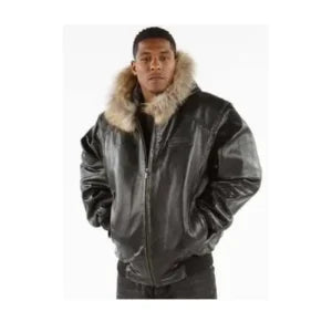 Pelle Pelle Fur-Trim Hooded Leather Jacket
