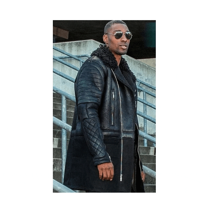 Pelle Pelle Black Encrusted Fur Leather Coat | Men Jacket