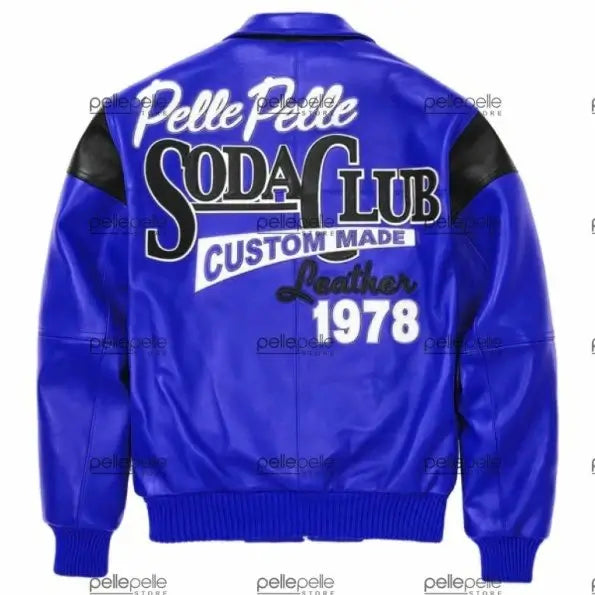 Navy Soda Leather Jacket