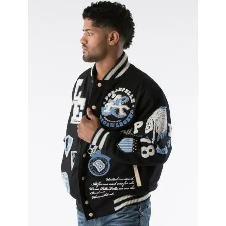 Pelle Pelle Midnight Black Varsity Jacket