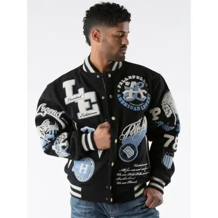 Pelle Pelle Midnight Black Varsity Jacket