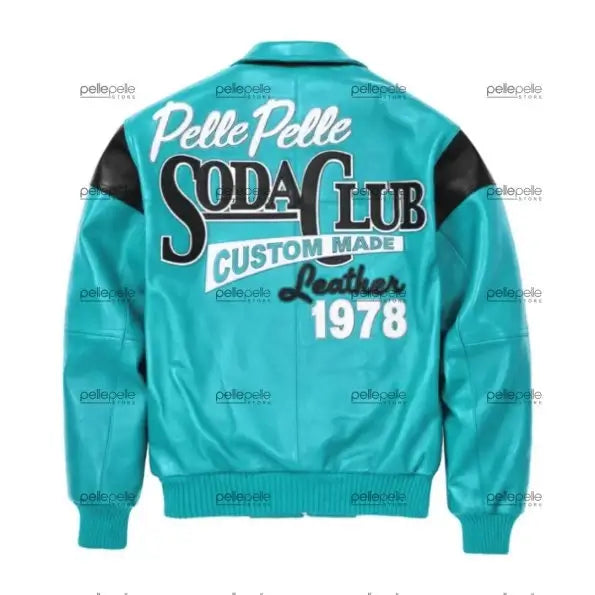 Blue Soda Club Leather Jacket by Pelle Pelle