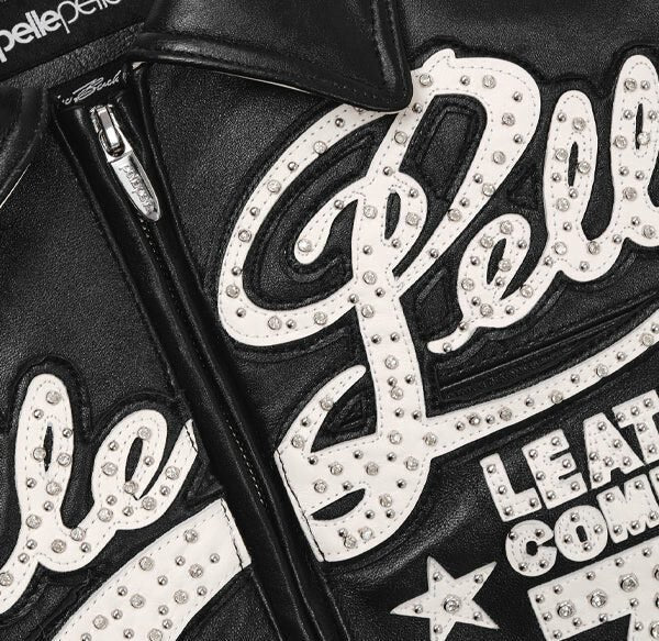 Pelle Pelle Encrusted Varsity Plush Black | Pelle Pelle Store