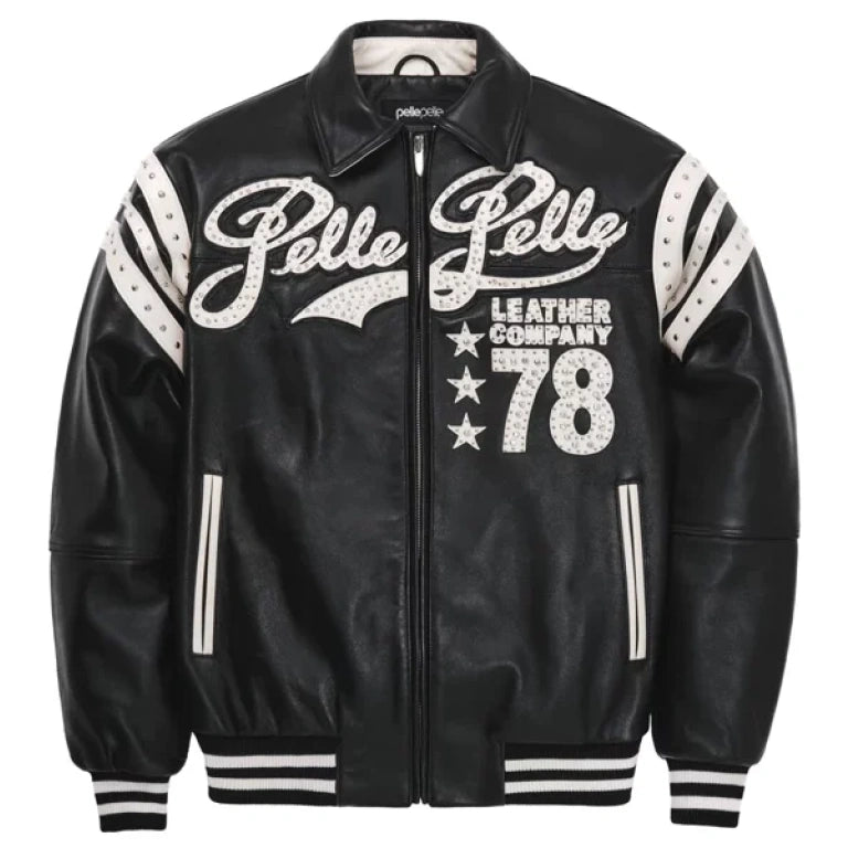 Pelle Pelle Encrusted Varsity Plush Black | Pelle Pelle Store
