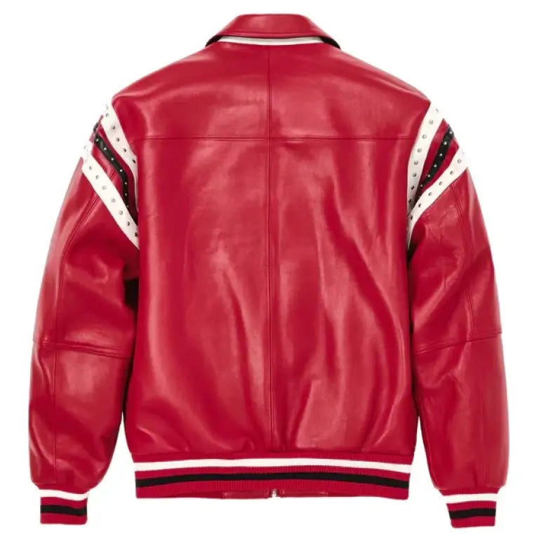 Pelle Pelle Red Encrusted Varsity Jacket
