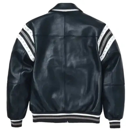 Pelle Pelle Navy Encrusted Varsity Jacket