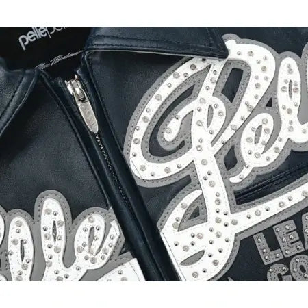 Pelle Pelle Navy Encrusted Varsity Jacket