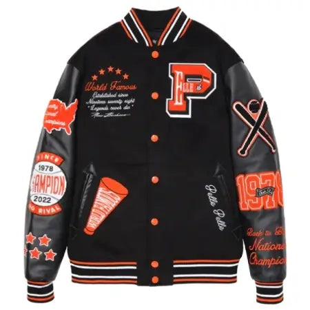 Pelle Pelle Patch Varsity Jacket – Black