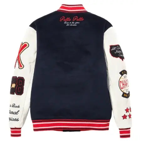 Pelle Pelle Navy Wool Varsity Jacket