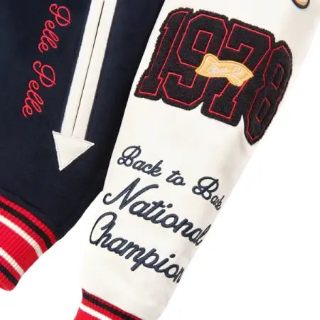 Pelle Pelle Navy Wool Varsity Jacket