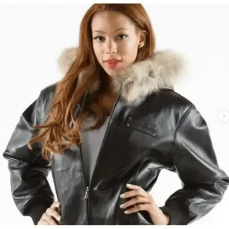 Pelle Pelle Black Fur Hooded Jacket