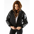 Women’s Black Wool Leather Jacket