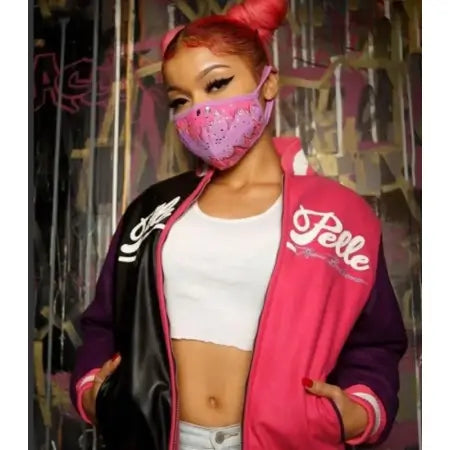 Pelle Pelle Black-Pink Wool Leather Jacket