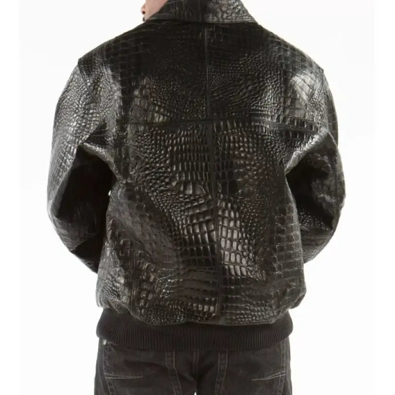 Pelle Pelle Scripted Leather Black Jacket | Men Jacket