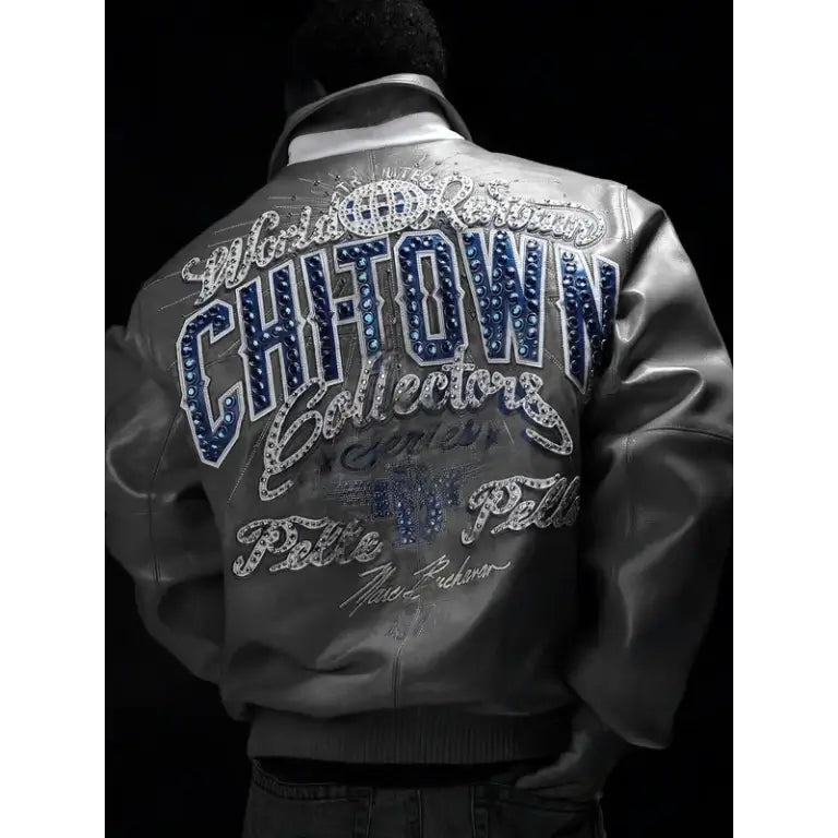 Pelle Pelle Grey Chi-Town Leather Jacket