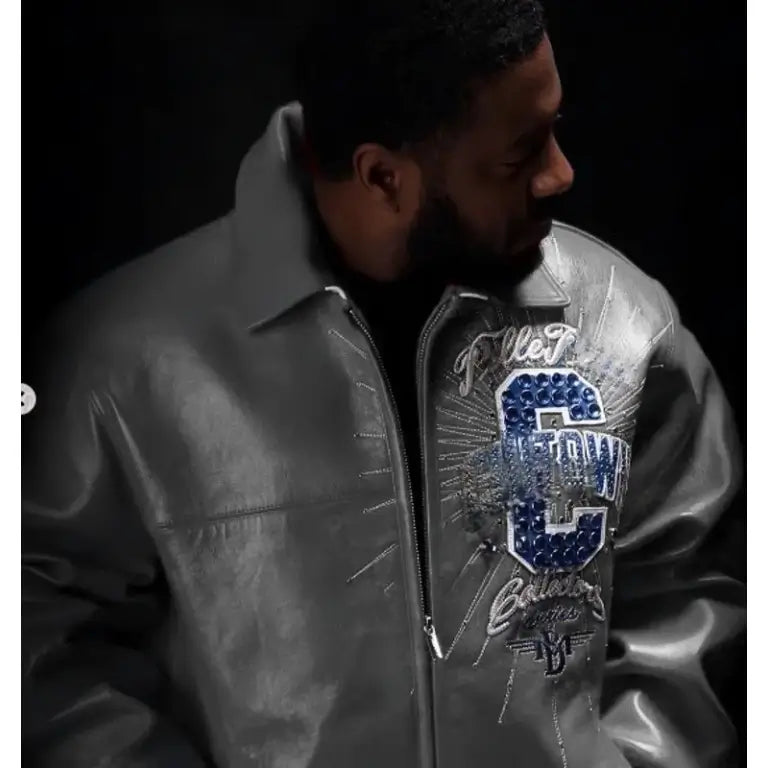 Pelle Pelle Grey Chi-Town Leather Jacket