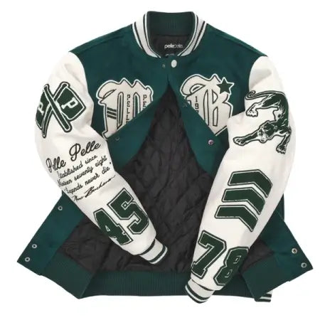 Pelle Pelle Classic Green-White Varsity Jacket