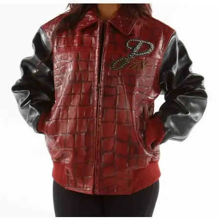 Pelle Pelle Red & Black Studded Leather Jacket