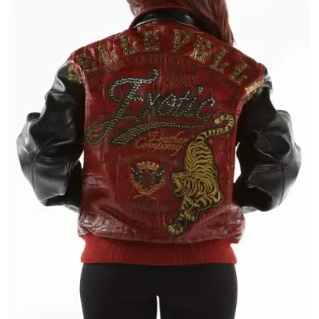 Pelle Pelle Red & Black Studded Leather Jacket
