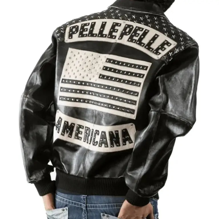 Pelle Pelle Americana Black Genuine Studded Jacket