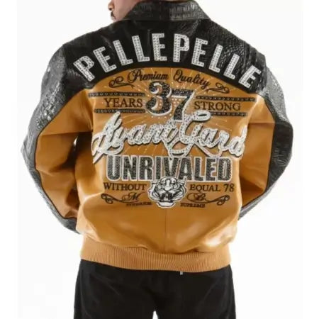 Pelle Pelle Men’s Leather Jacket – Yellow/Black