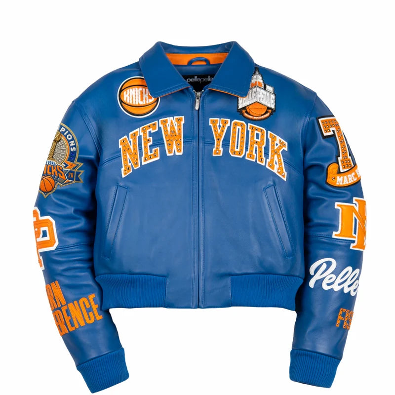 Pelle Pelle x FISLL for the city of knicks womens crop jacket