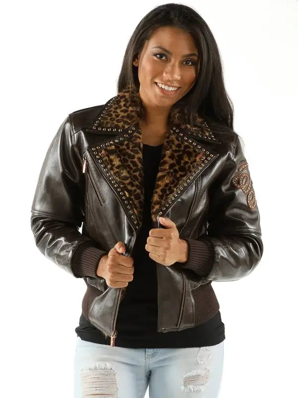 Pelle Pelle Women’s Brown Wool Biker Jacket