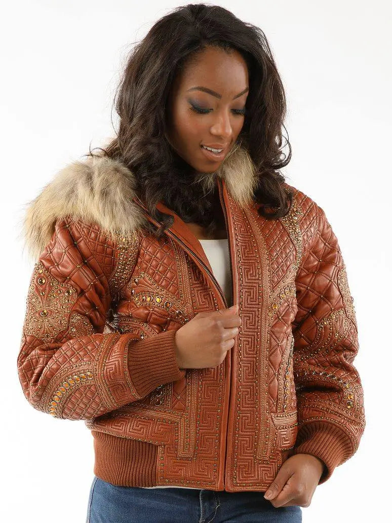 Pelle Pelle Brown Studded Jacket