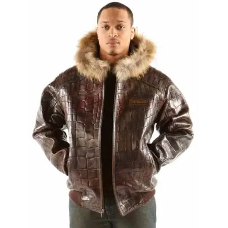 Pelle Pelle Brown Crocodile Leather Jacket