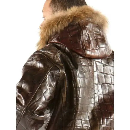 Pelle Pelle Brown Crocodile Leather Jacket