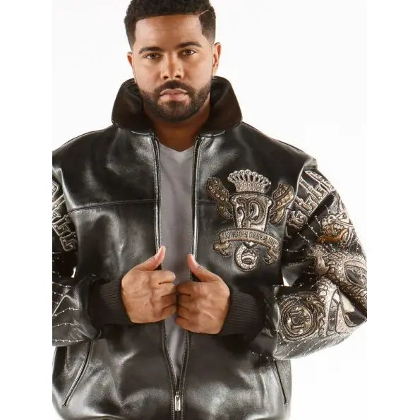 Classic Black Dragon Leather Jacket